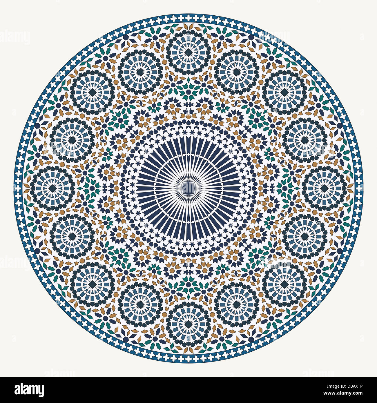 L'arabe modèle circulaire sur fond blanc Banque D'Images