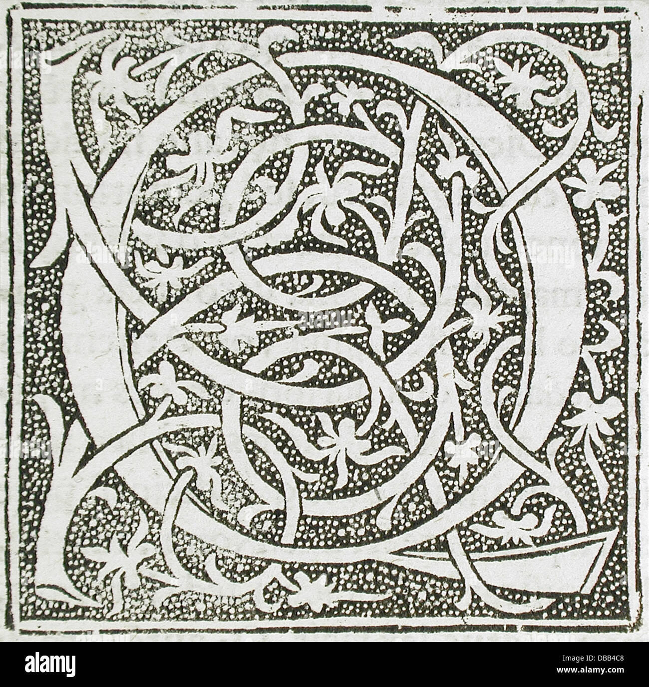 Cet ensemble de lettres ornementales, qui fait partie de la collection LACMA, met en évidence les aspects décoratifs de la typographie et du design des lettres dans les formes artistiques historiques. Banque D'Images