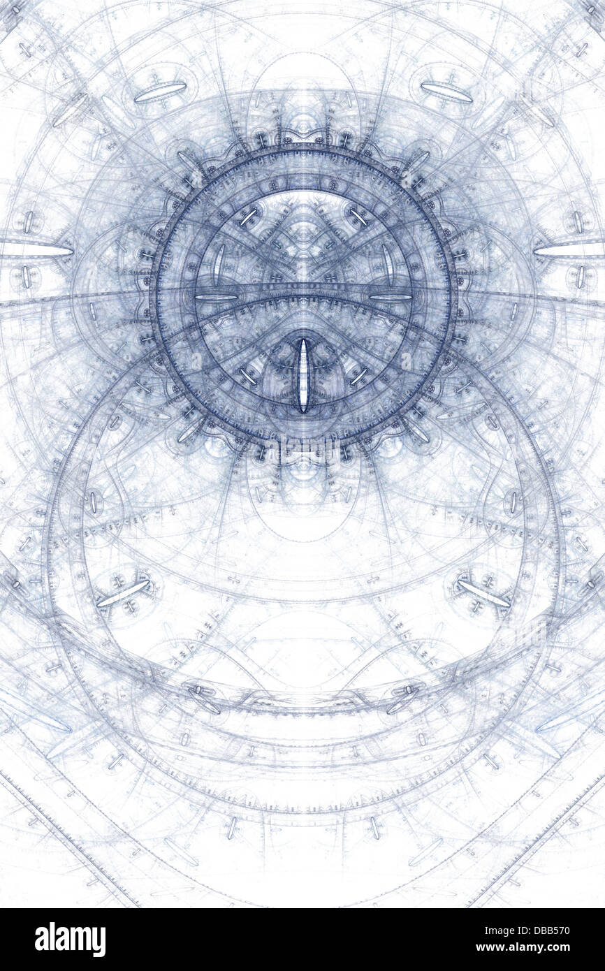 Résumé ancien thème symboles alchimiques, bleu sur blanc Banque D'Images