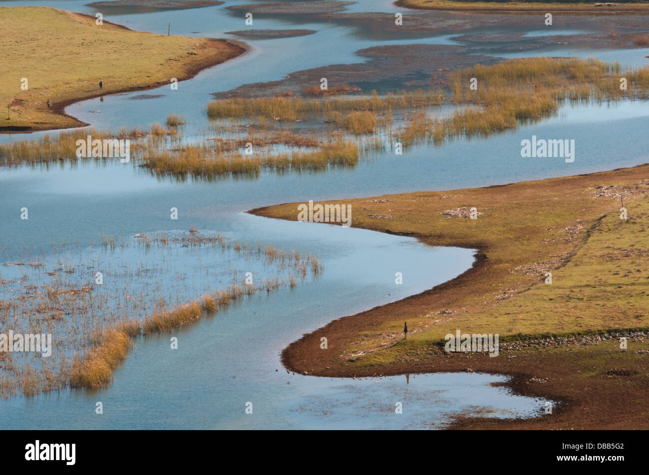 Rascino Rascino, Lac de montagne, Rieti, Latium, Italie Banque D'Images