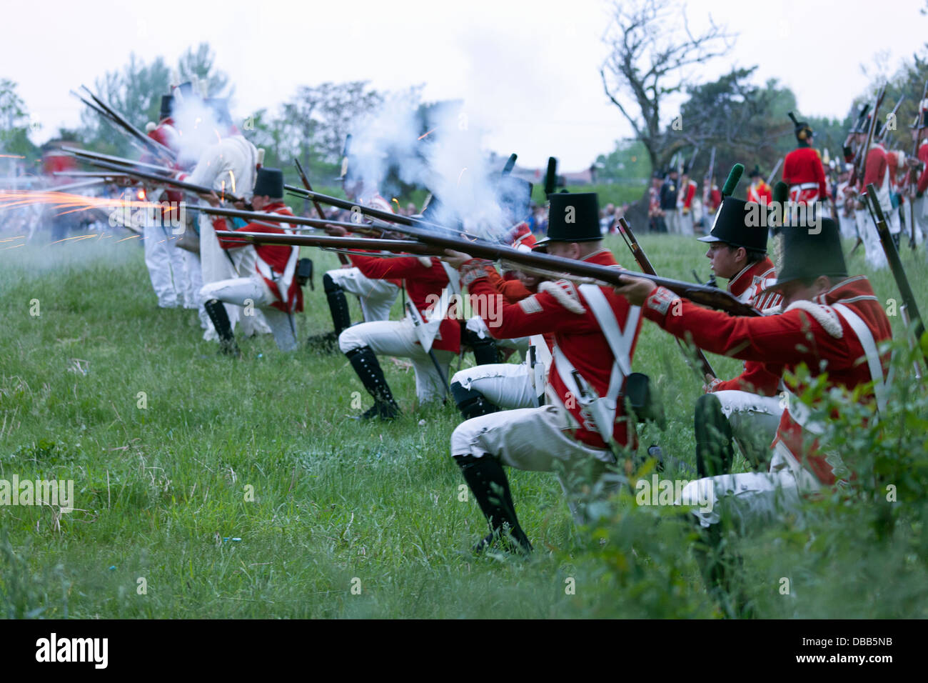 Canada,Ontario,Stoney Creek. Maison de bataille, Bataille de Stoney Creek 1812 Guerre re-enactment Banque D'Images