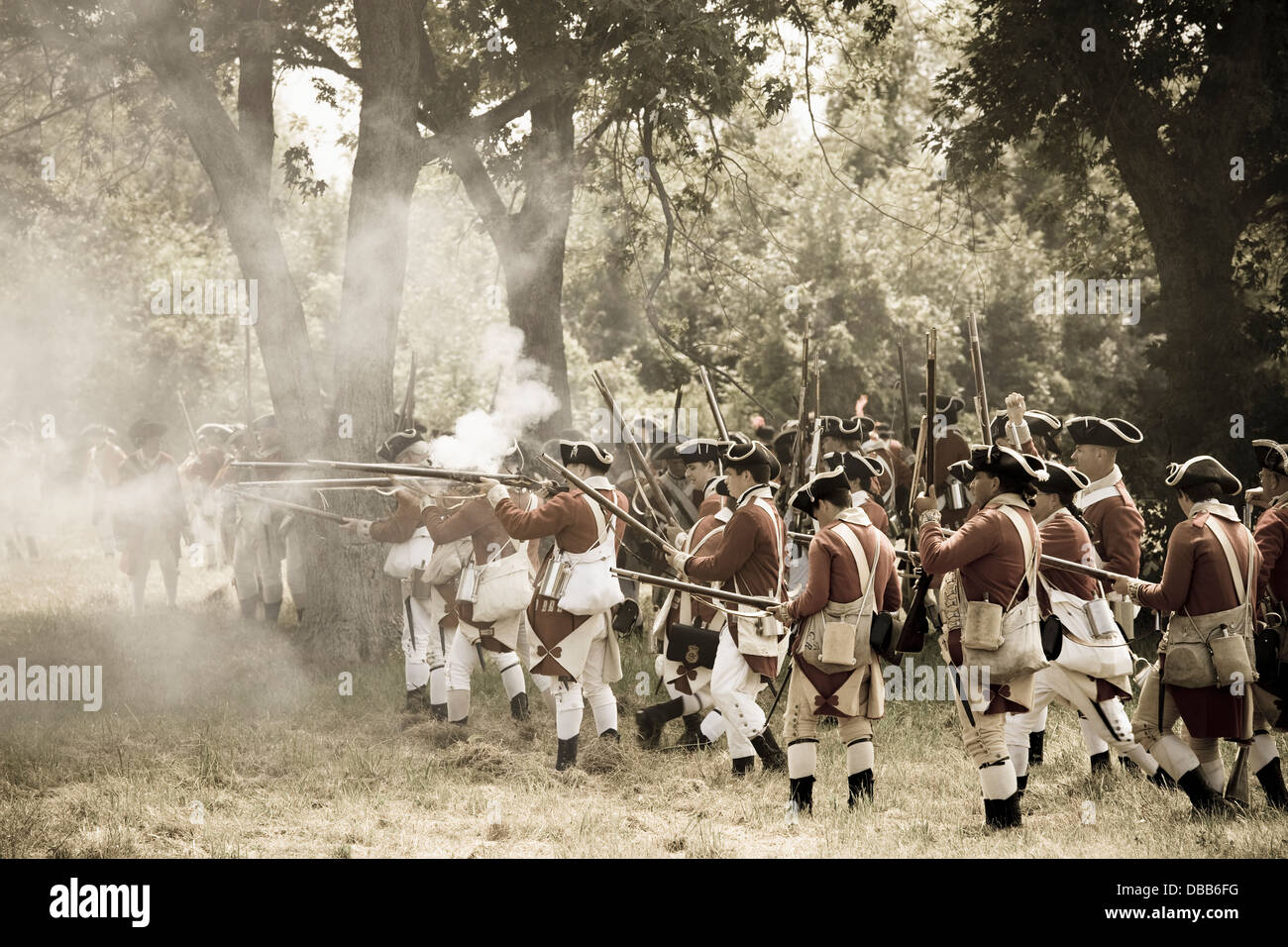 Canada, Ontario, Niagara-on-the-Lake, parc historique national de Fort George, reconstitution de la guerre loyaliste révolutionnaire Banque D'Images