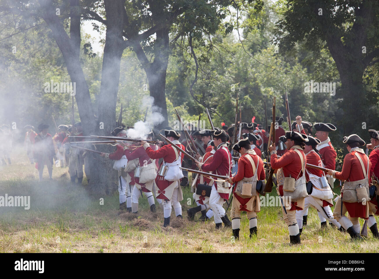Canada, Ontario, Niagara-on-the-Lake, parc historique national de Fort George, reconstitution de la guerre loyaliste révolutionnaire Banque D'Images