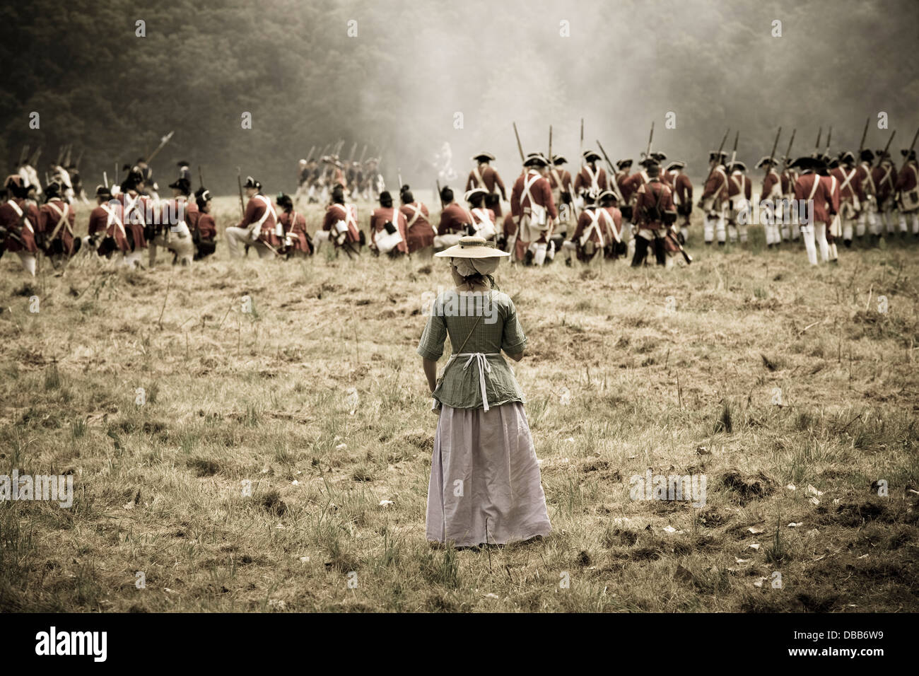 Canada, Ontario, Niagara-on-the-Lake, parc national historique de Fort George, reconstitution de la guerre loyaliste révolutionnaire Banque D'Images