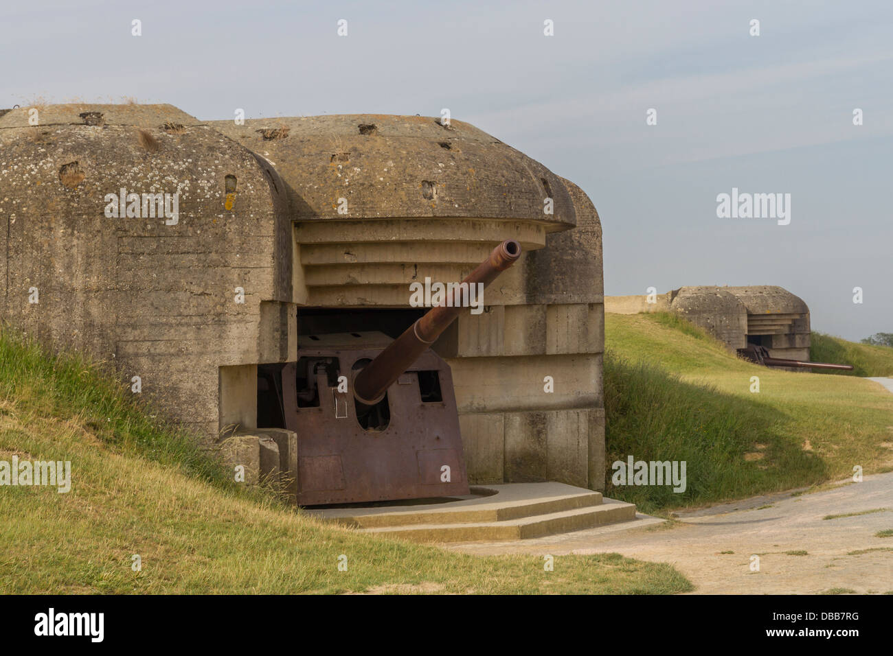 France Normandie, longues, mur de l'Atlantique batterie allemande de WW2 Banque D'Images