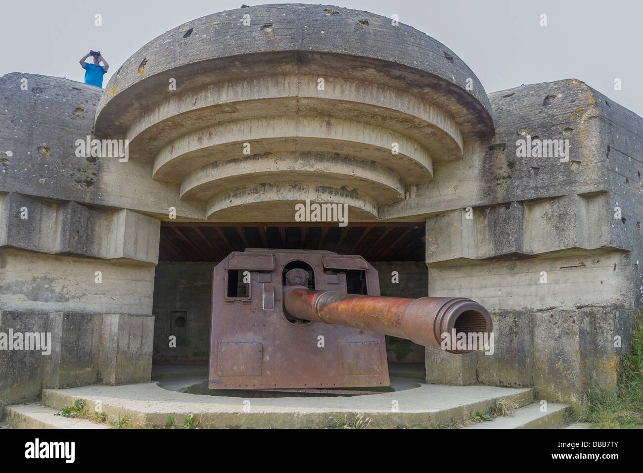 France Normandie, longues, mur de l'Atlantique batterie allemande de WW2 Banque D'Images
