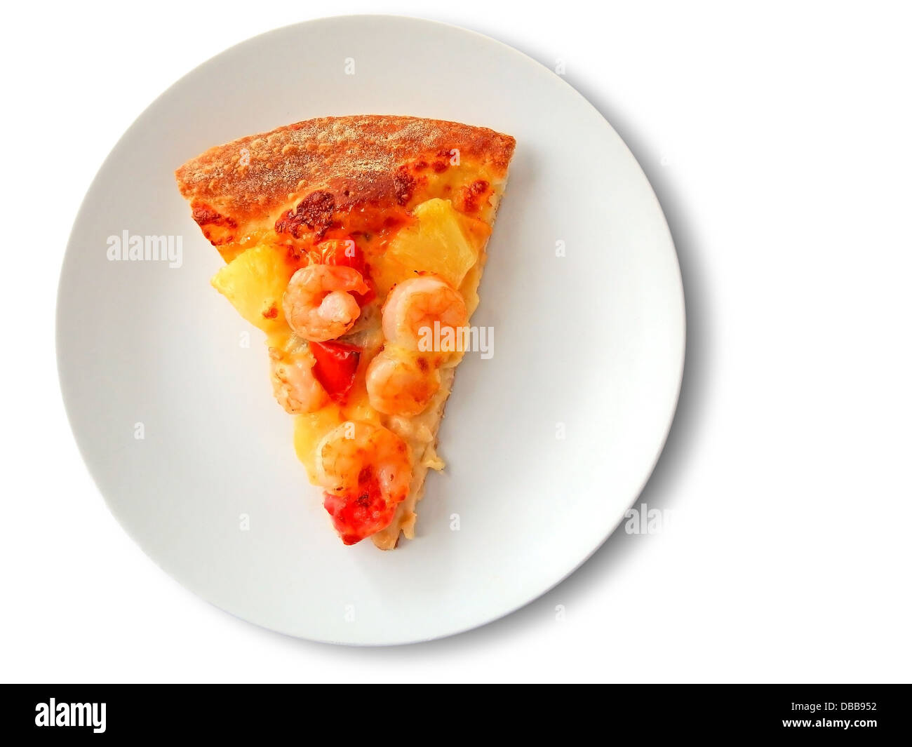 Coupée en tranches sur le plat blanc pizza Banque D'Images