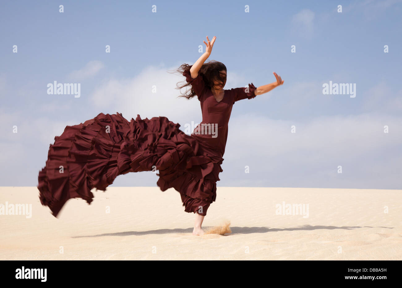 Dunes de la danseuse de flamenco Banque D'Images