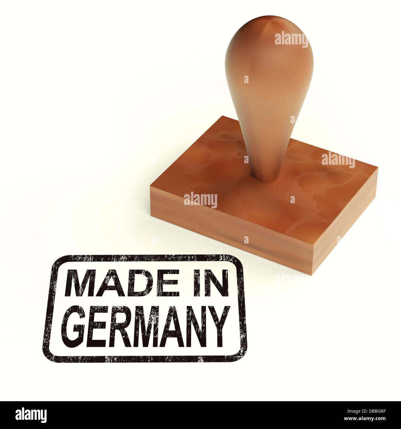 Fabriqué en Allemagne Timbres en caoutchouc montre les produits allemands Banque D'Images