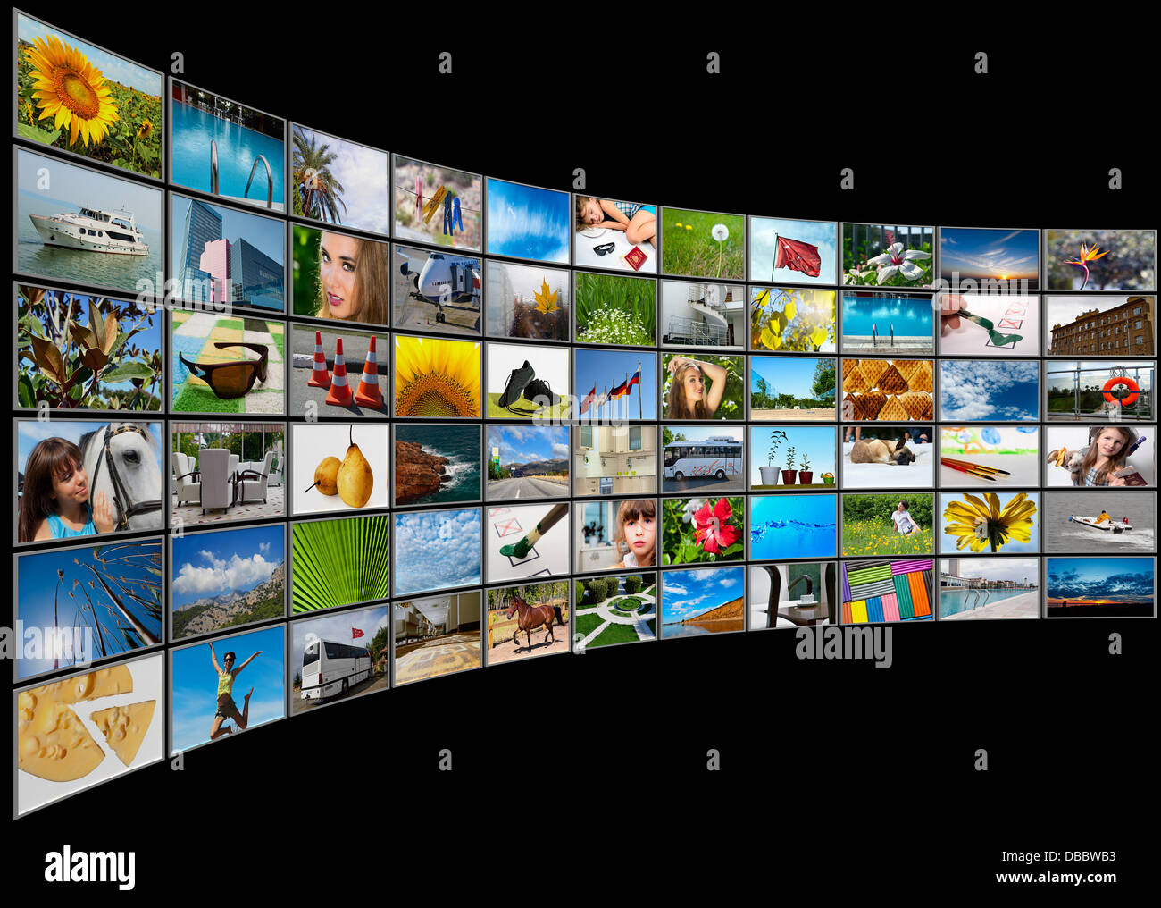 Panneau multimédia écrans Banque D'Images