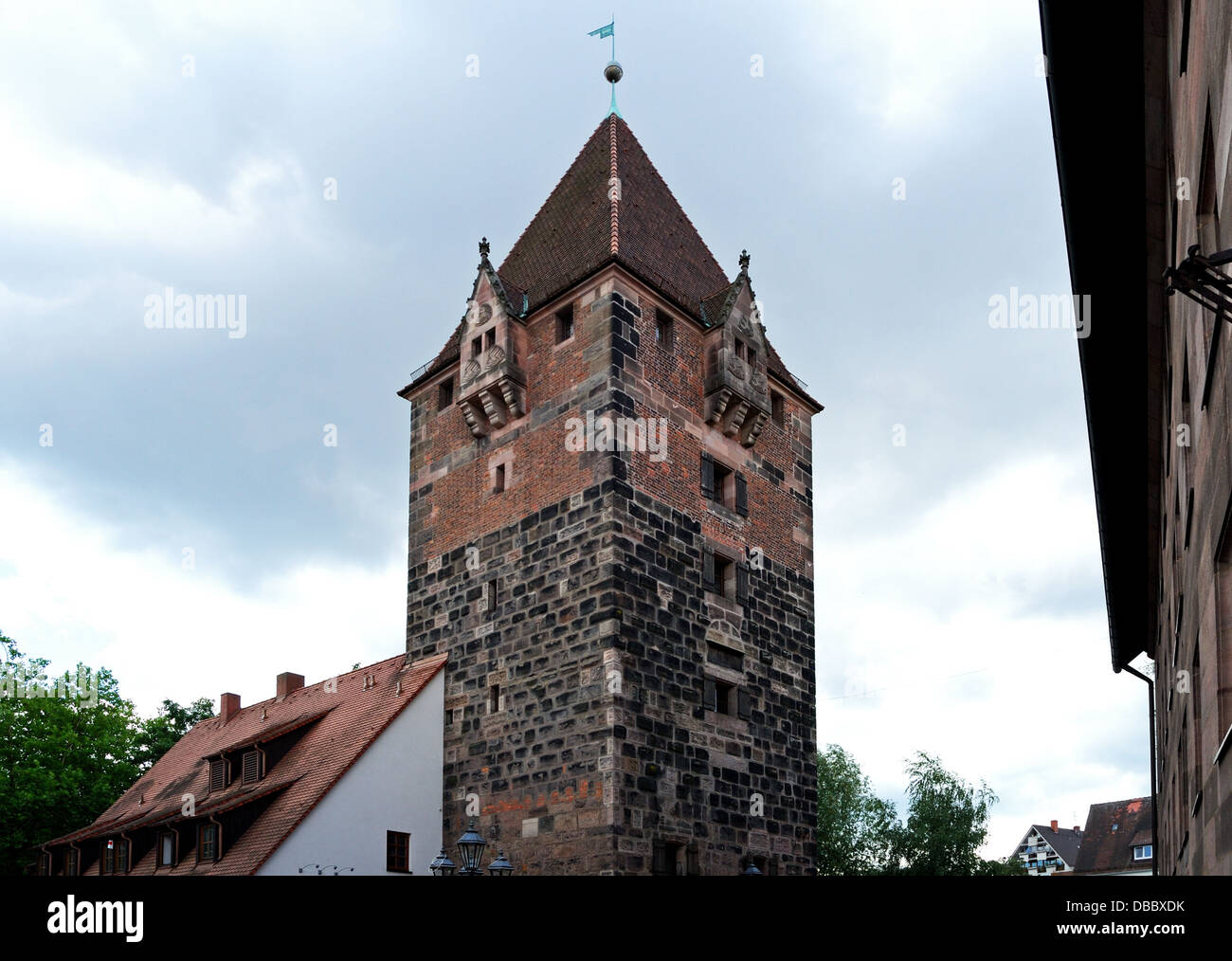 Schuldturm (Tour de la prison du débiteur), construit en 1323, Nuremberg, Bavière, Allemagne, Europe de l'Ouest. Banque D'Images