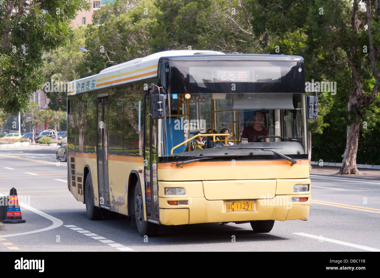 En bus de la ville de Zhuhai, Chine Banque D'Images