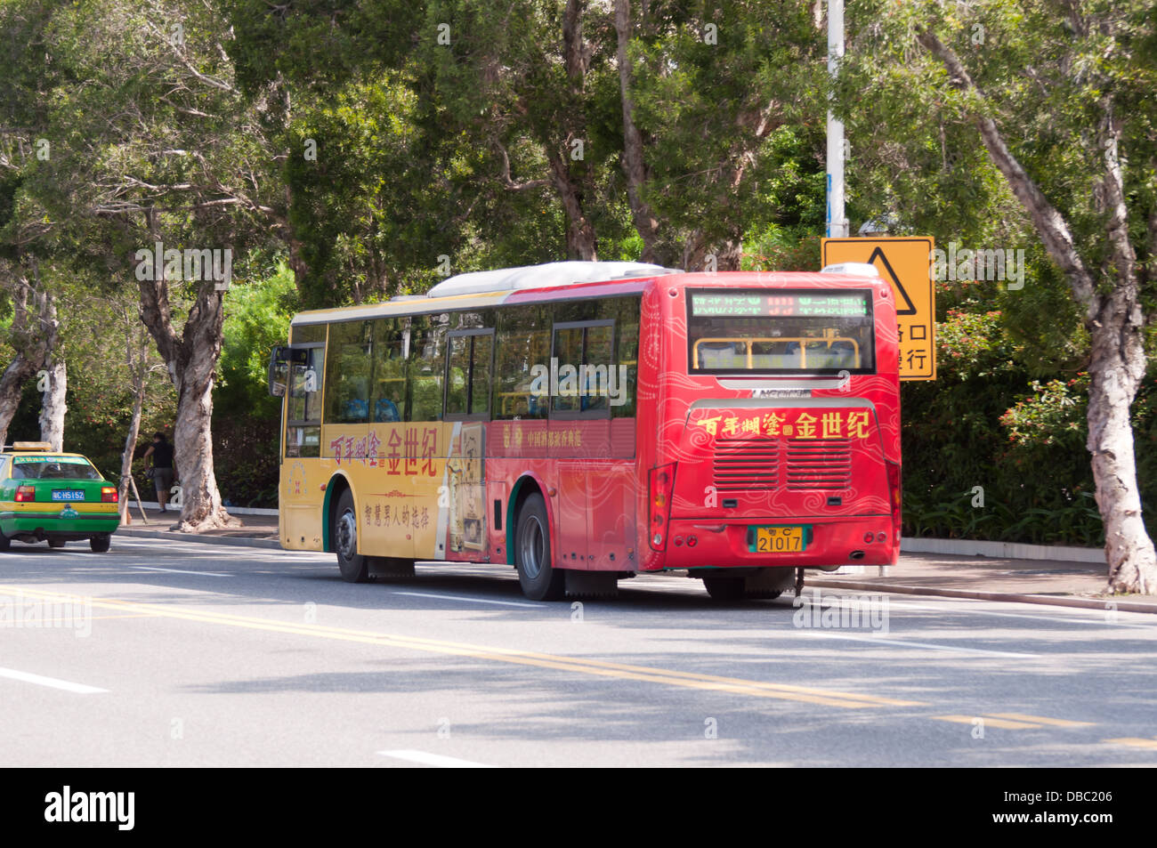 En bus de la ville de Zhuhai, Chine Banque D'Images