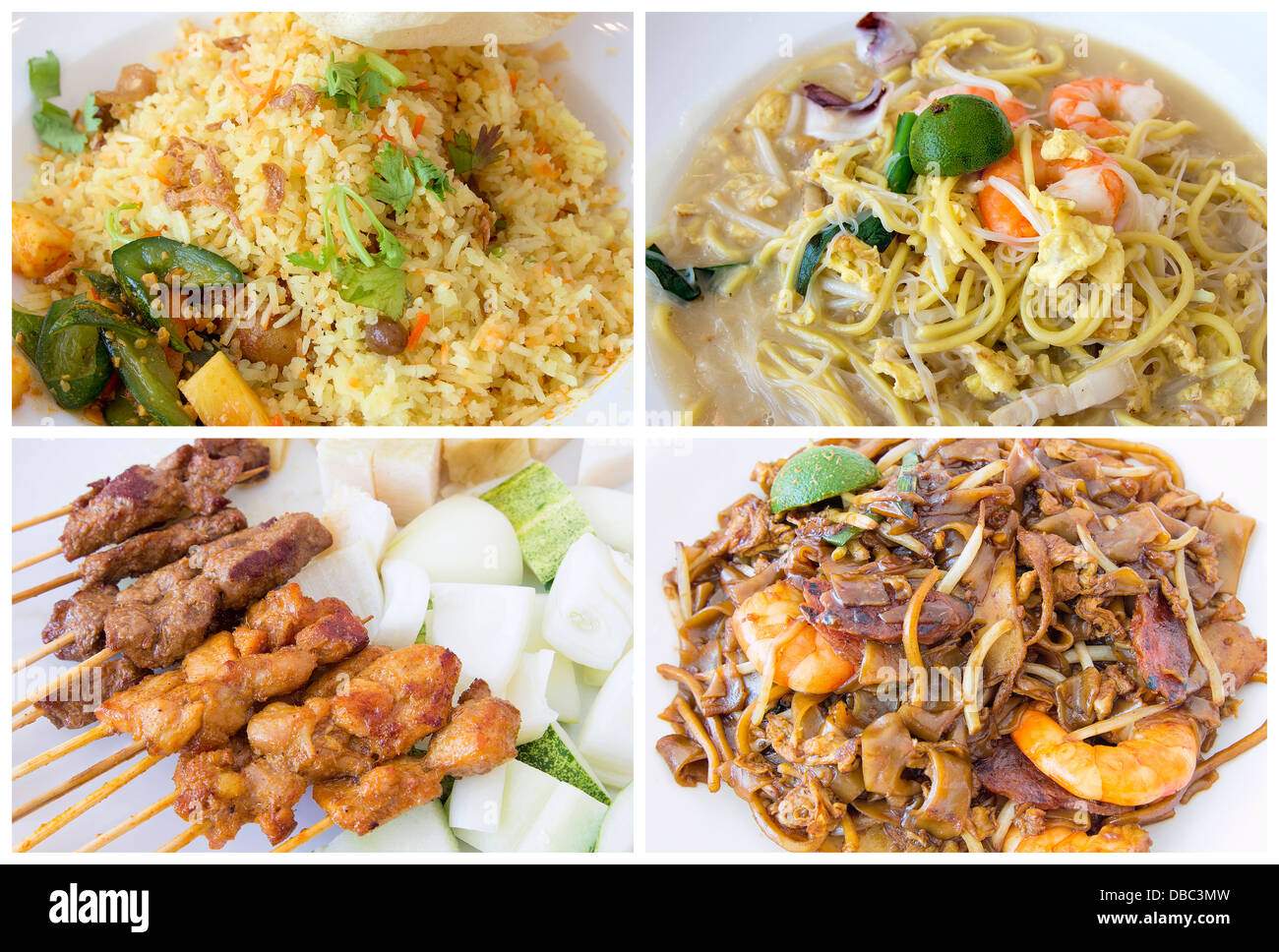 Locale de Singapour Asie du Sud-Est Hawker Food Collage libre plats Banque D'Images