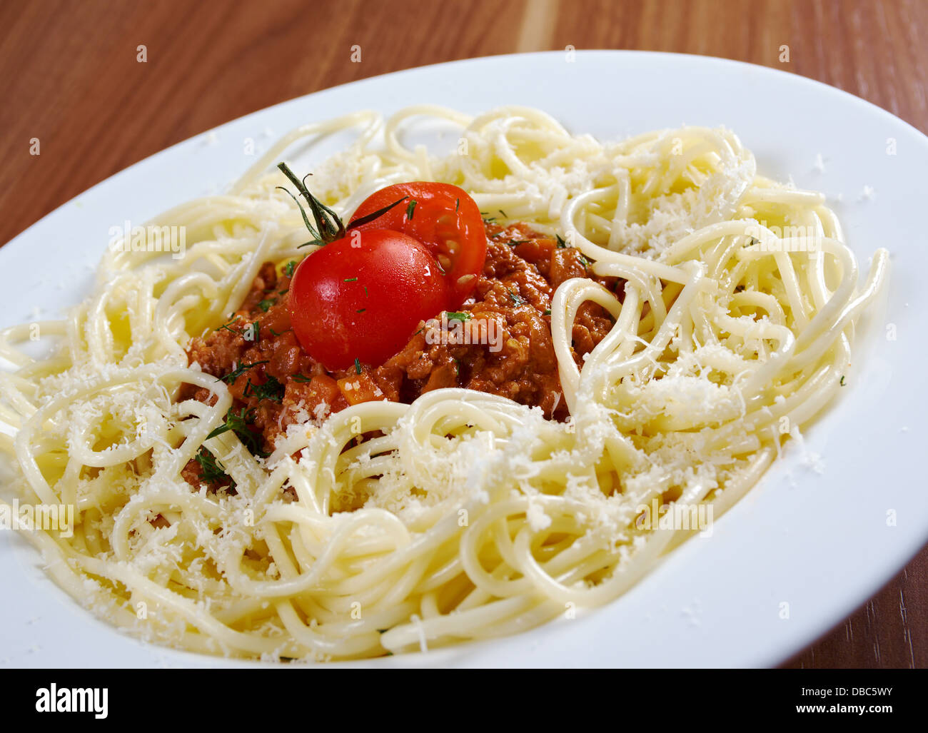 Pâtes à spaghetti sauce boeuf Banque D'Images