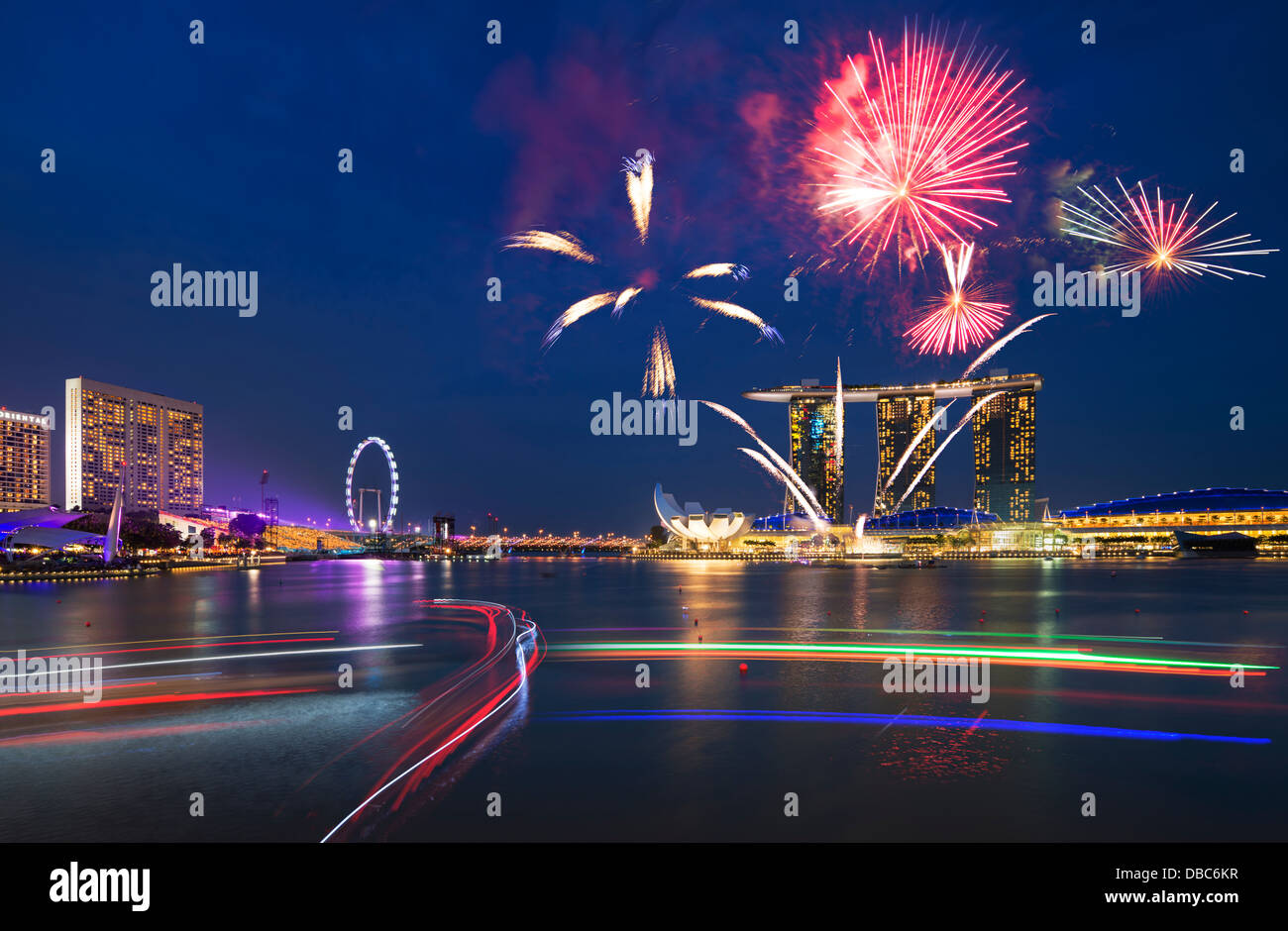 D'artifice de Singapour Banque D'Images