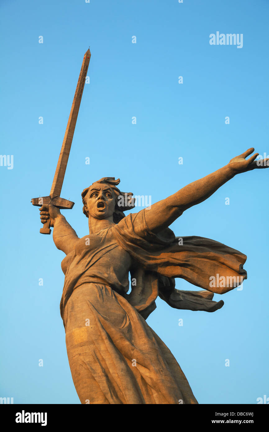 'La Patrie appelle !' monument à Volgograd, Russie. Banque D'Images