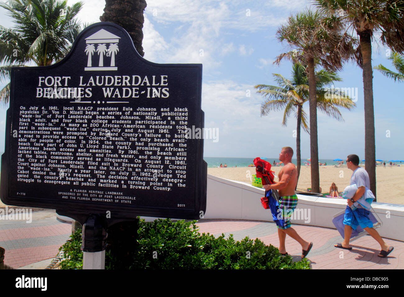 Fort ft. Lauderdale Florida,South fort Lauderdale Beach Boulevard,A1A,Beaches Wade-In,civil Rights,Black History,marqueur historique,ségrégation,integr Banque D'Images