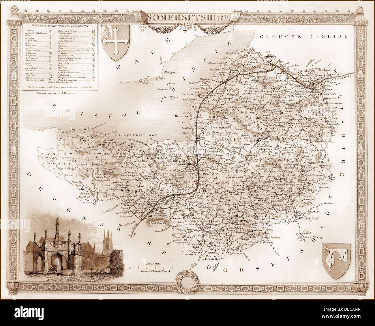 1840 Victorian Plan de Somerset Banque D'Images