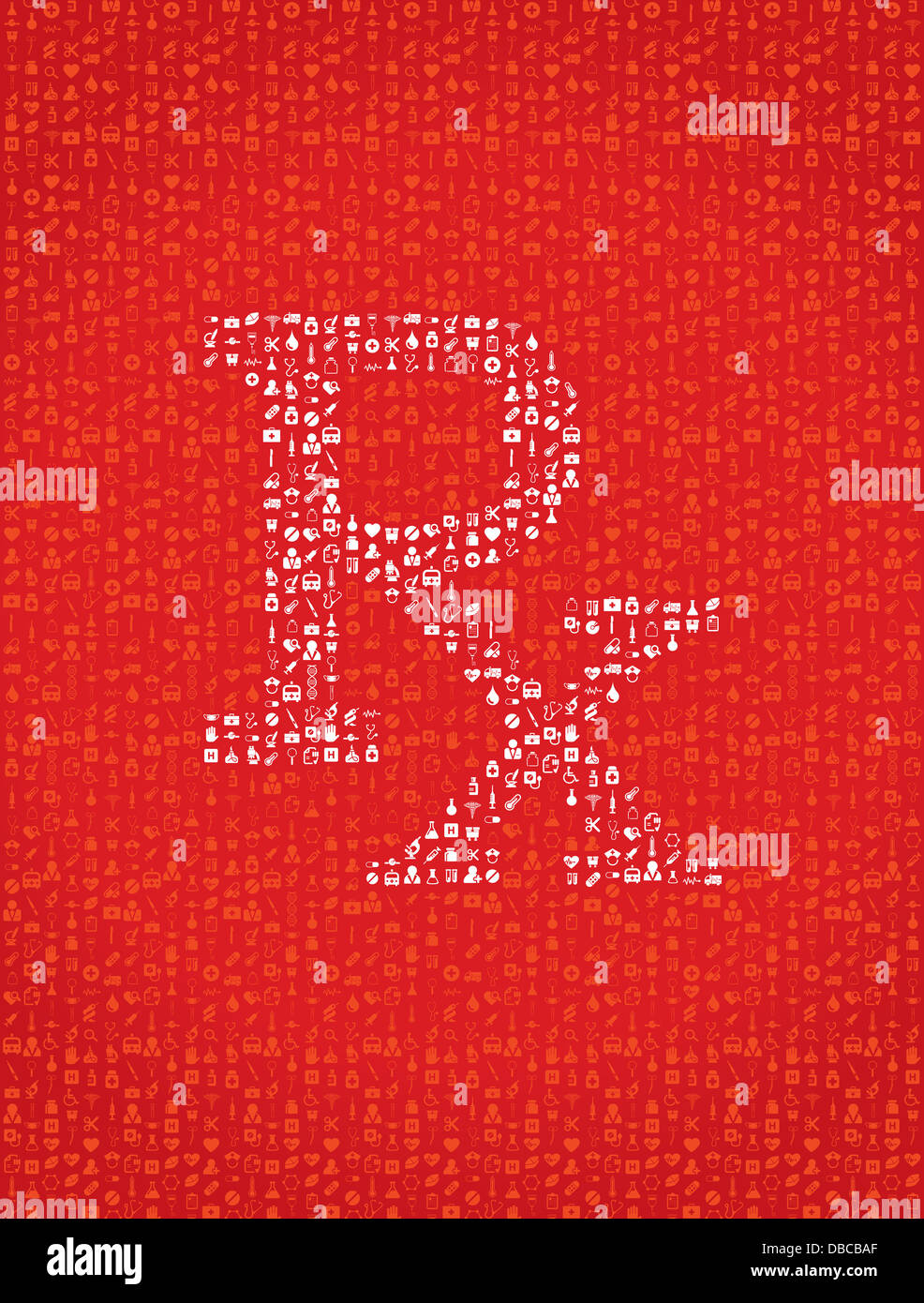 Illustration de RX signe sur fond rouge Banque D'Images