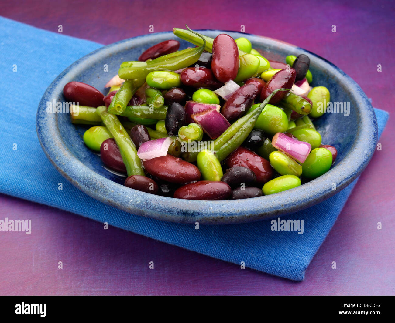 Salade de haricots quatre Banque D'Images