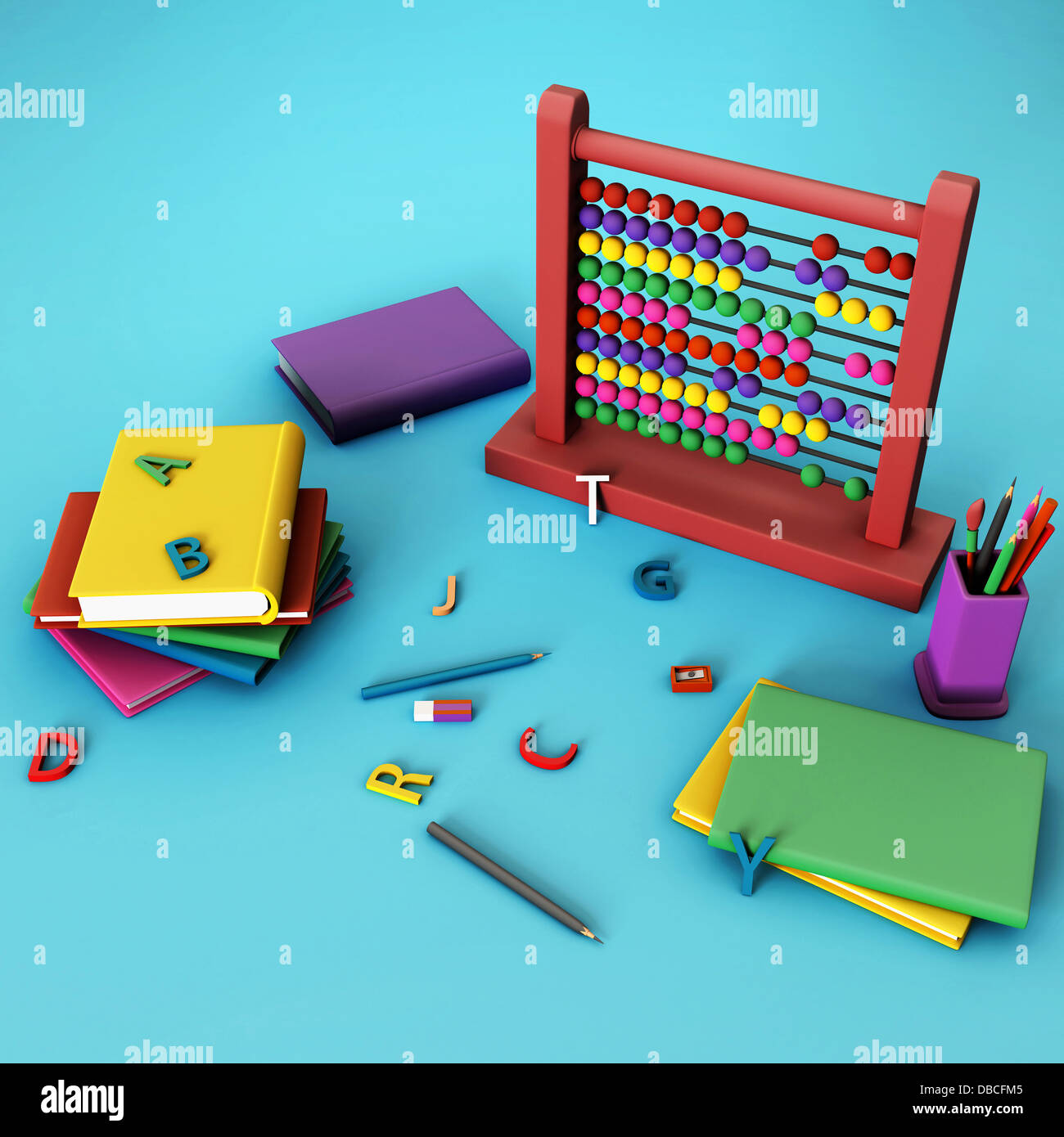 Illustration de l'équipement de l'éducation Banque D'Images