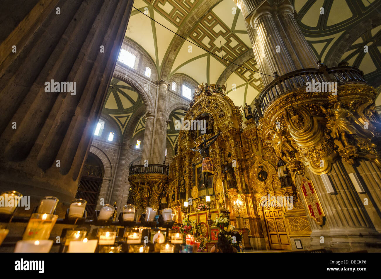 Une vue de l'intérieur de la cathédrale de Mexico Banque D'Images
