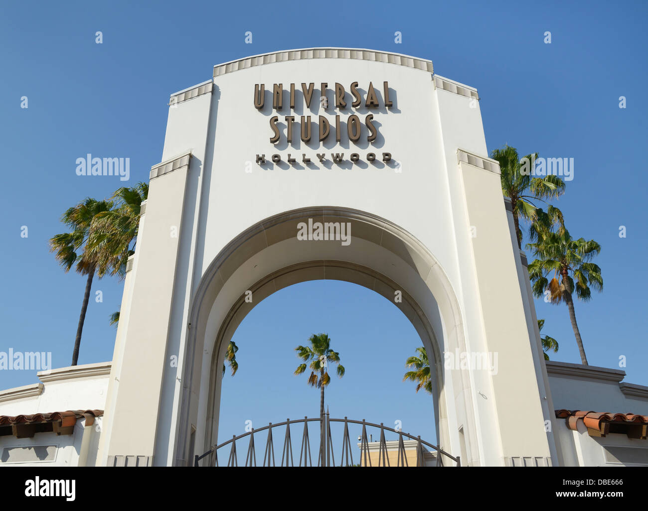 L'entrée des Studios Universal, Hollywood, CA Banque D'Images