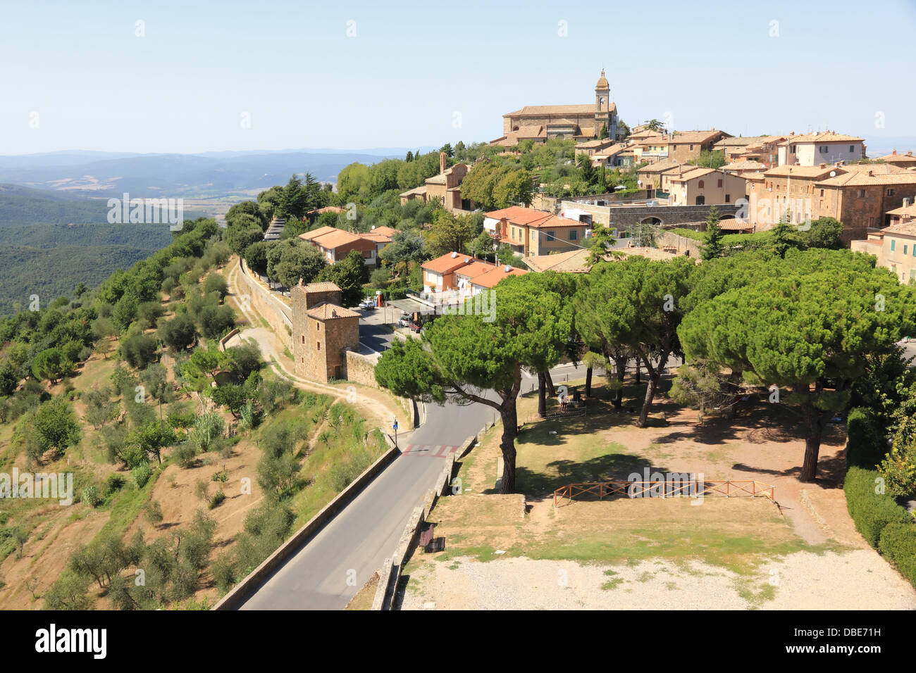 Montalcino, accueil de vin Brunello. La toscane, italie Banque D'Images