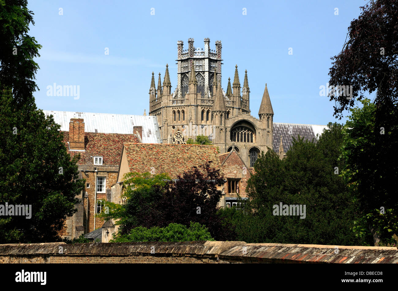 Cathédrale d'Ely, l'Octogone et de la Lanterne Tours, Cambridgeshire, Angleterre, Royaume-Uni Anglais cathédrales médiévales de la tour de la Cité parlementaire Banque D'Images
