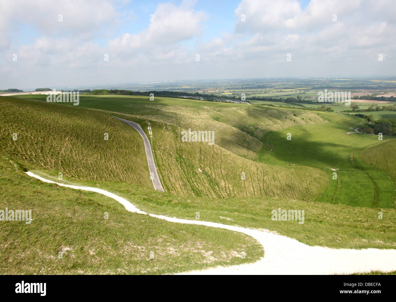 , Uffington White Horse Hill Banque D'Images