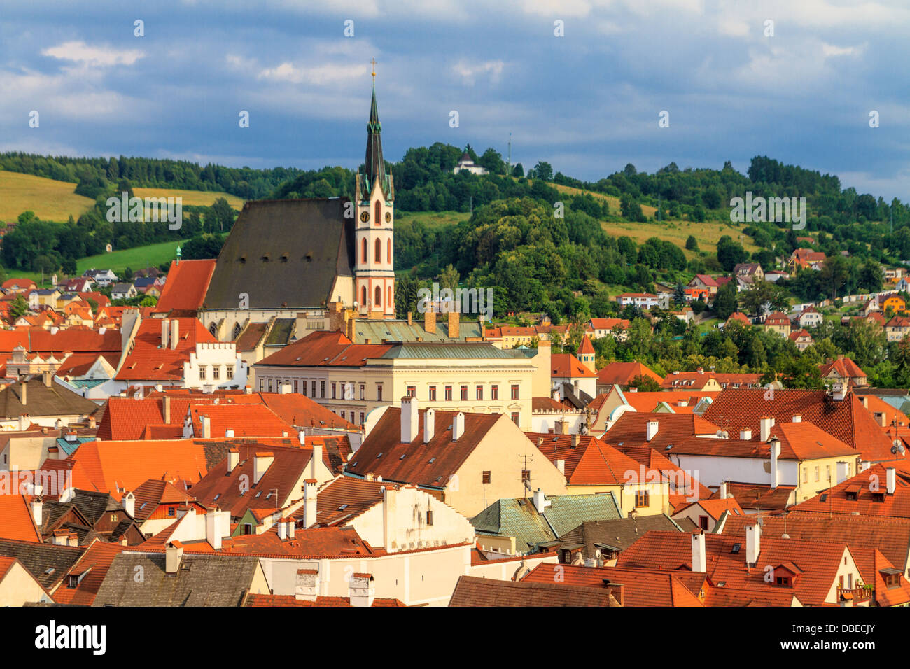 Cesky Krumlov / Krumau, la République tchèque, l'église de Saint Vitus Banque D'Images