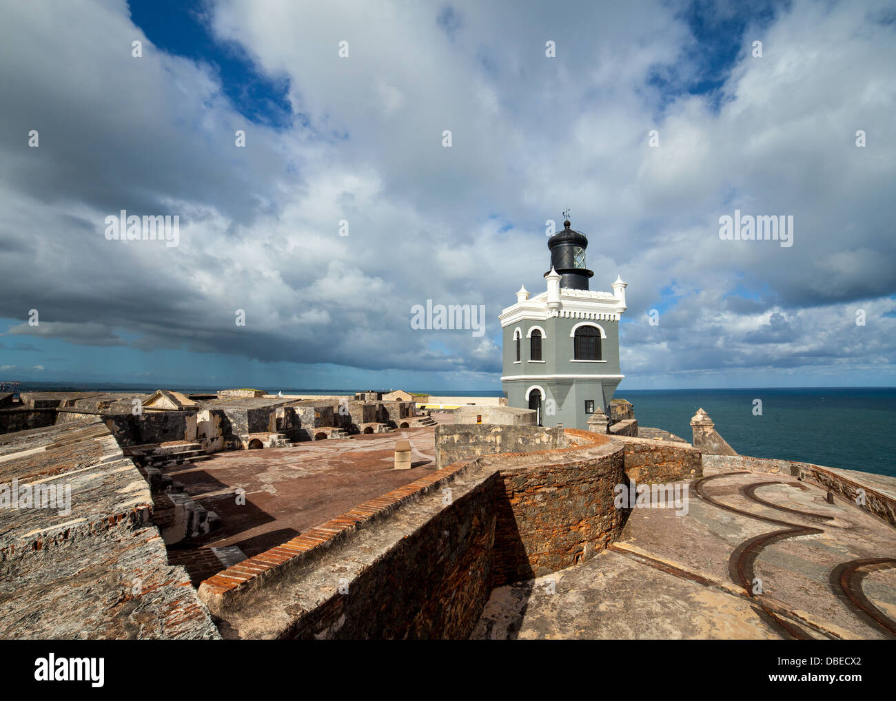 El Morro, le phare de San Juan, Puerto Rico. Banque D'Images