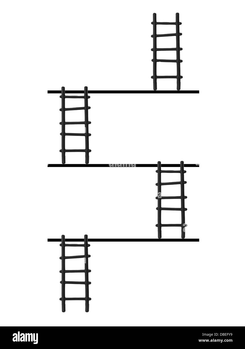 Une image conceptuelle d'un escalier de remonte Banque D'Images