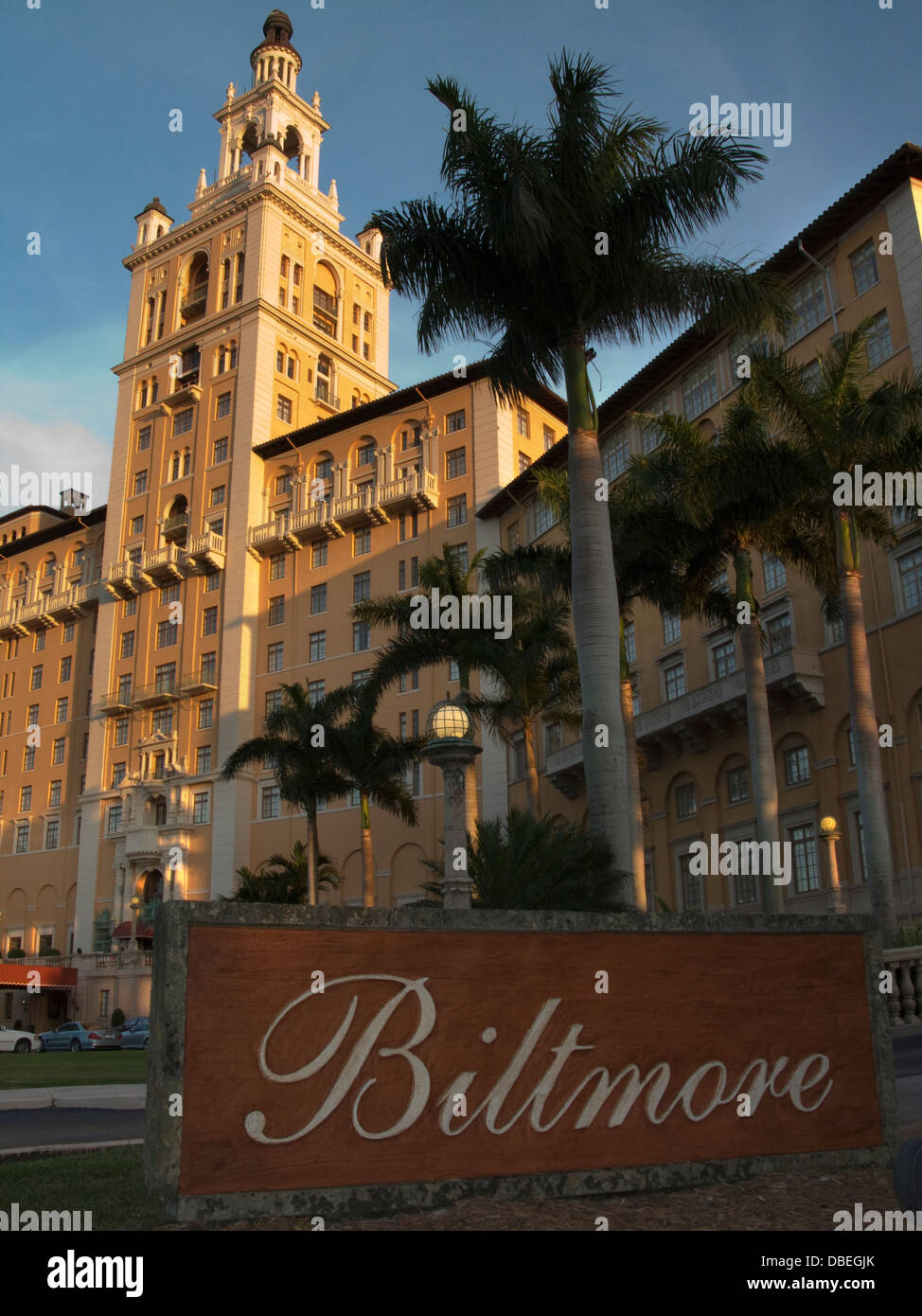 BILTMORE SIGNE HISTORIQUE BILTMORE HOTEL (©SHULTZE & WEAVER 1926) CORAL GABLES MIAMI FLORIDA USA Banque D'Images