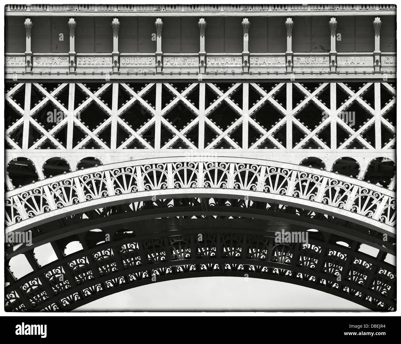Détail de la Tour Eiffel de la ferronnerie, Paris, France - Image de stock capturée avec un smartphone