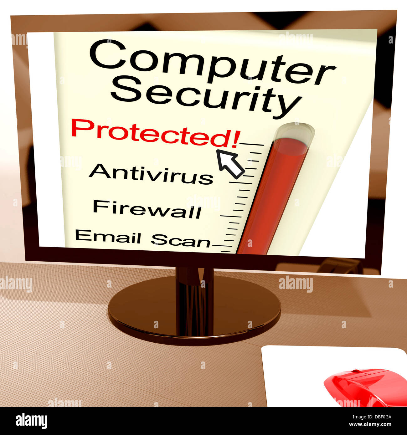 La sécurité de l'ordinateur protégé compteur montre ordinateur Sécurité sur Internet Banque D'Images