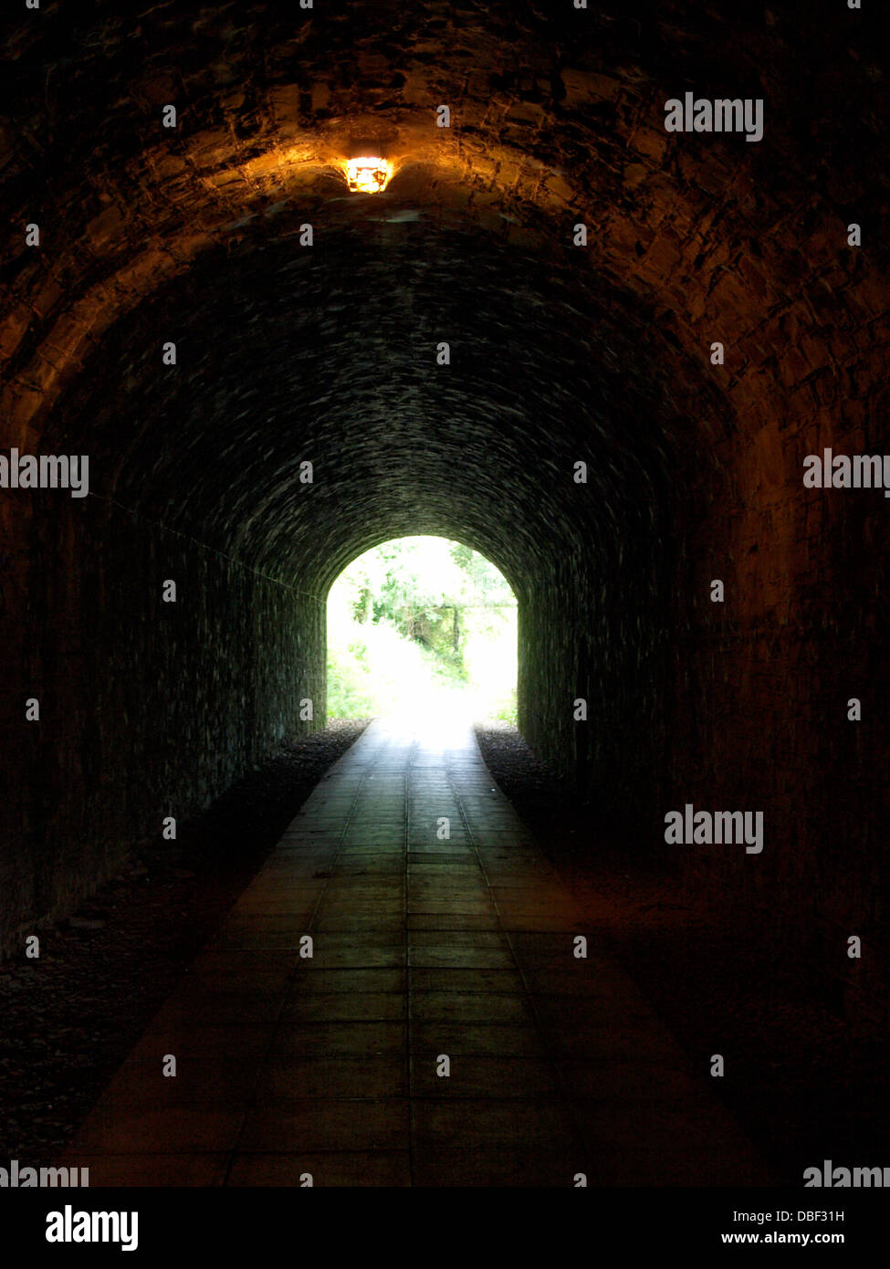 Tunnel le long du chemin du cycle de Tarka Trail, Instow, Devon, UK 2013 Banque D'Images Tunnel le long du chemin du cycle de Tarka Trail, Instow, Devon, UK 2013 Banque D'Images