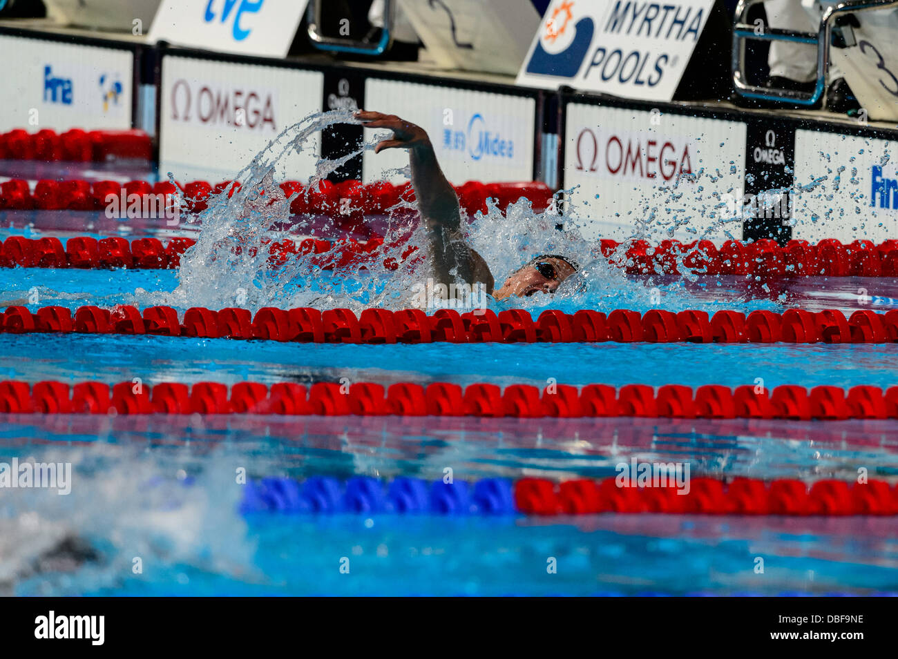 Barcelone, Espagne. 29 Juillet 2013 : la Hongrie's Katinka Hosszu participe au 200m quatre nages individuel à la 15e finale des Championnats du Monde FINA à Barcelone. Credit : matthi/Alamy Live News Banque D'Images