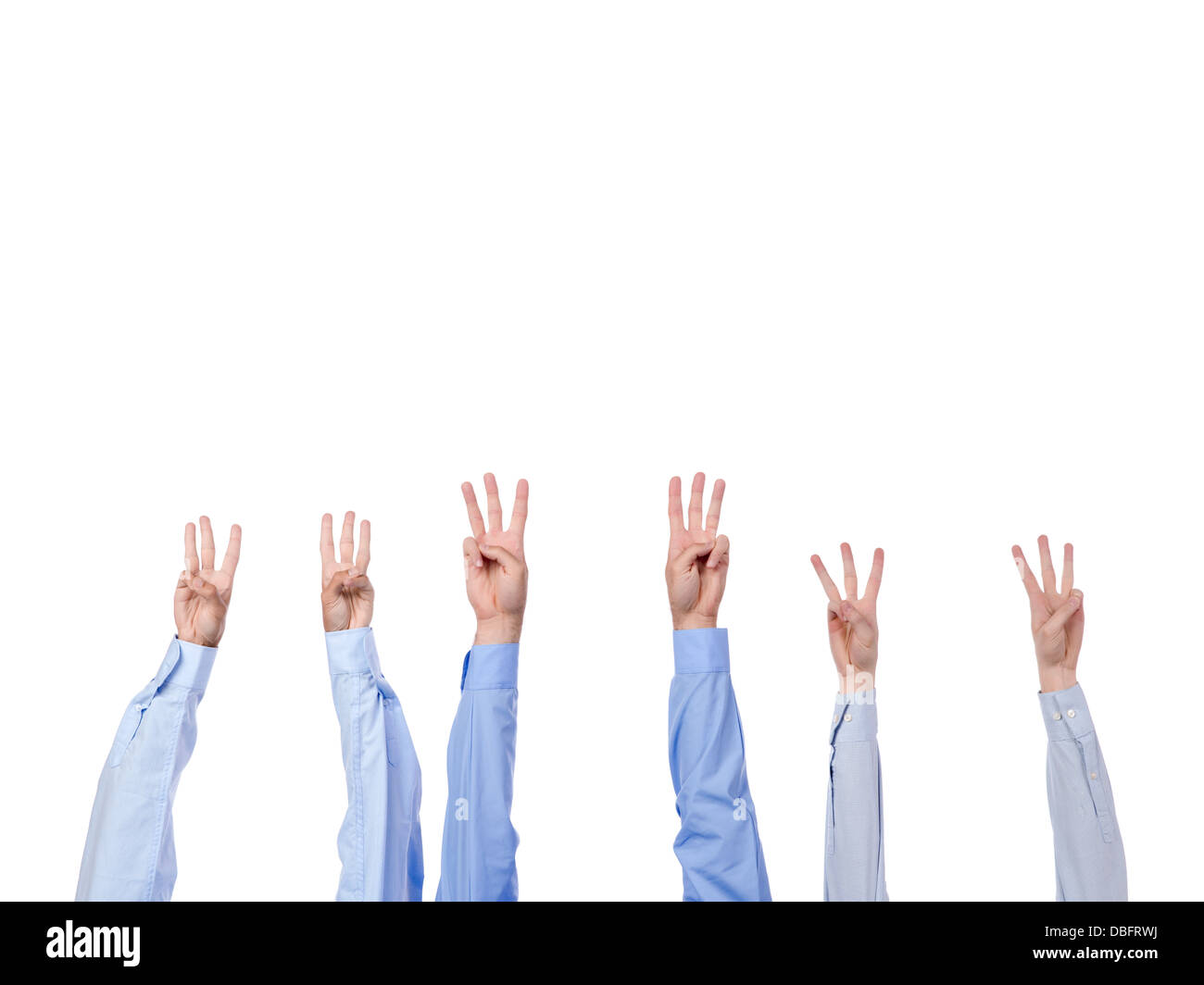 Les mains à trois doigts Banque D'Images