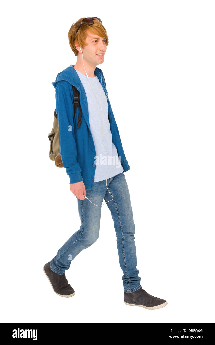 Teenage boy avec sac à dos Banque D'Images
