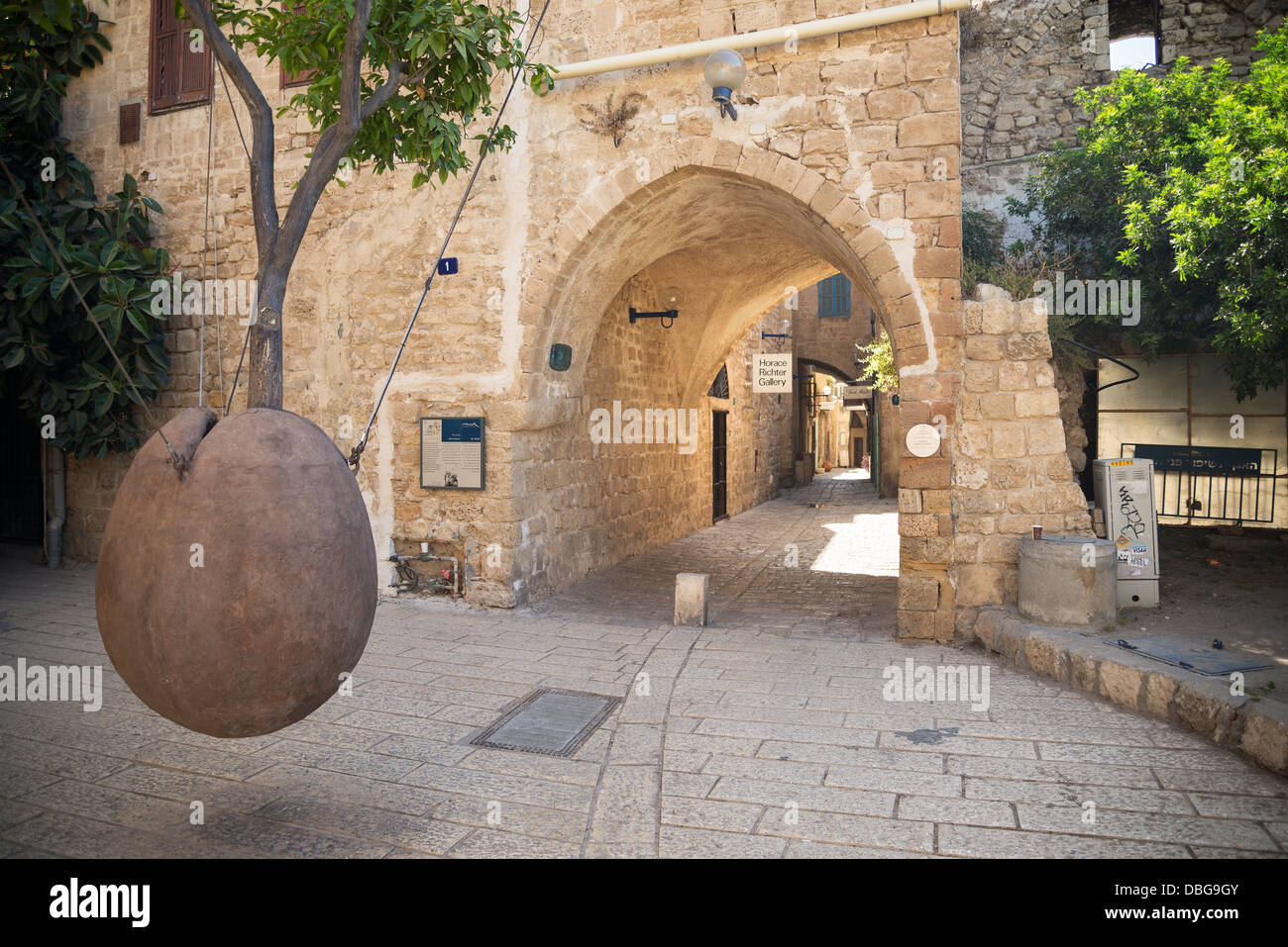 Monument à allée de jafo vieille ville à Tel Aviv, Israël Banque D'Images
