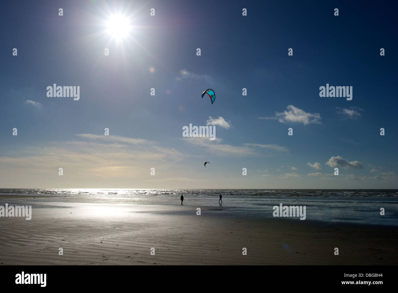 Cerf-volant sur la plage de West Wittering Banque D'Images
