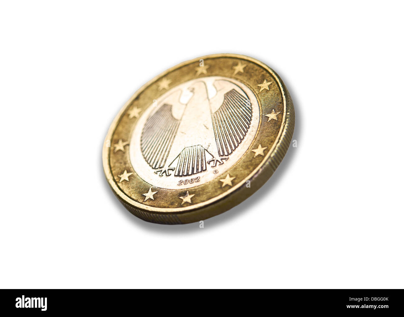 La monnaie européenne, les pièces en euros. Banque D'Images