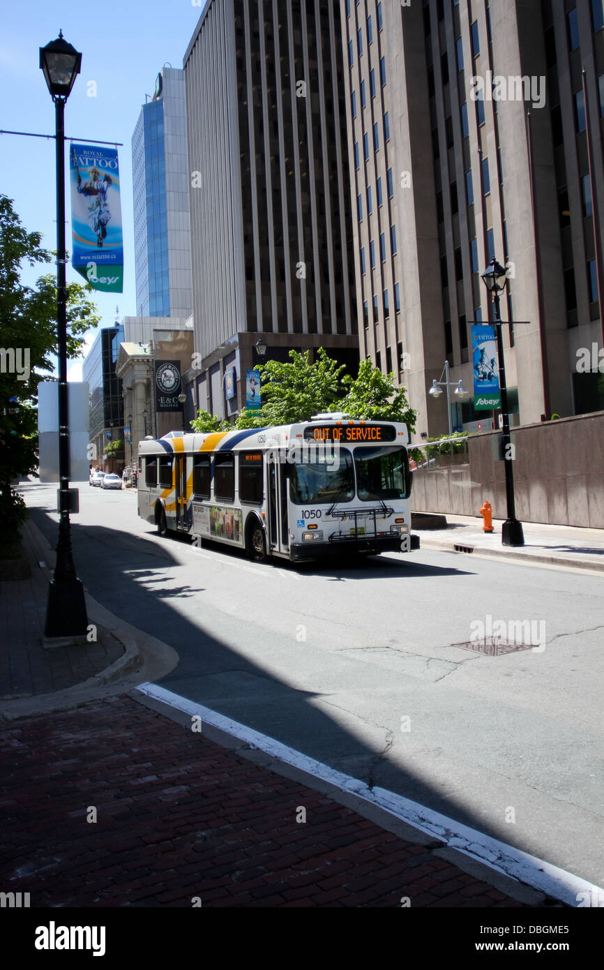 Un bus de transport en commun de métro du centre-ville d'Halifax, en Nouvelle-Écosse. Banque D'Images