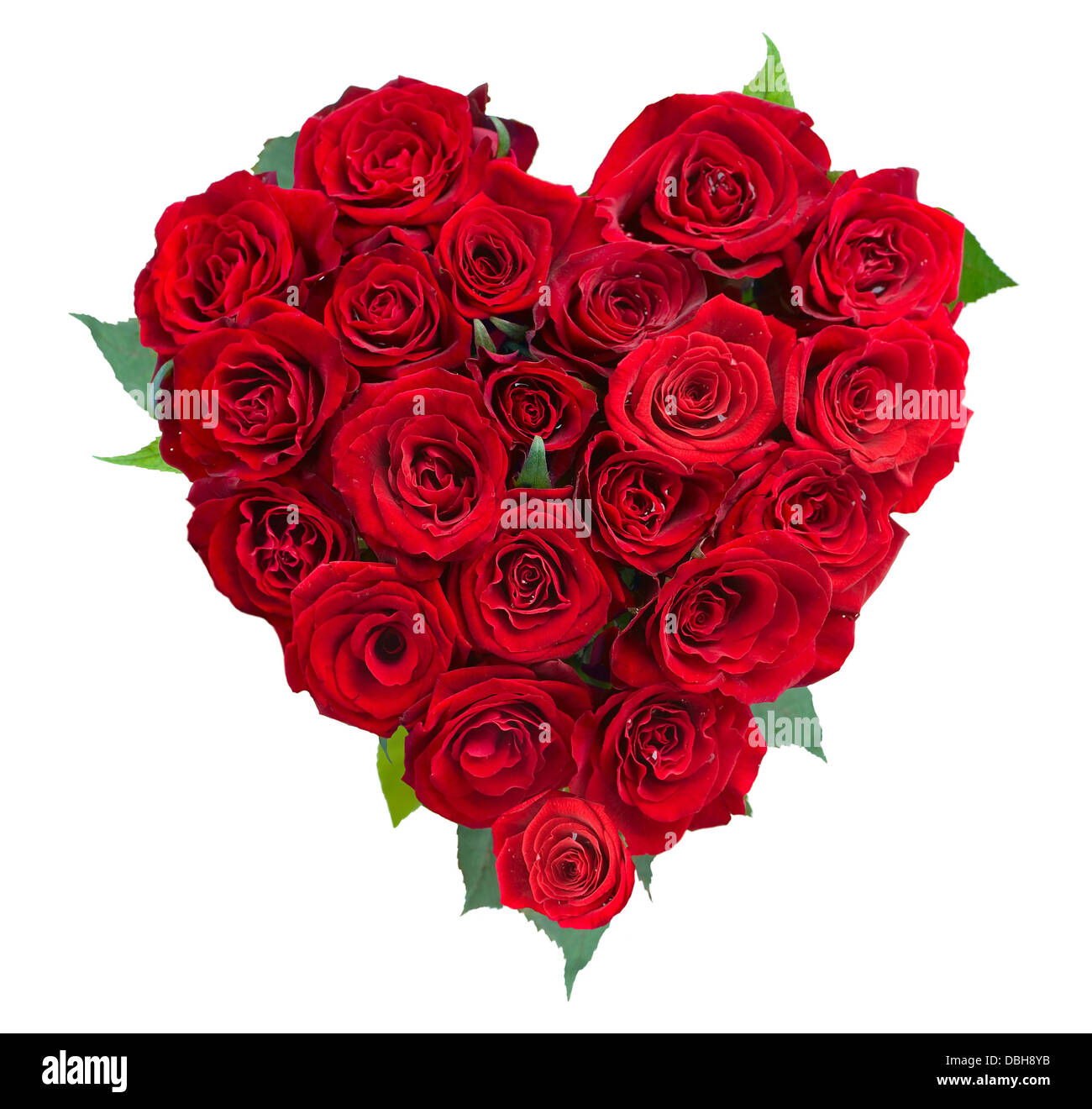 Coeur fleurs rose sur fond blanc. Valentine. L'amour Banque D'Images