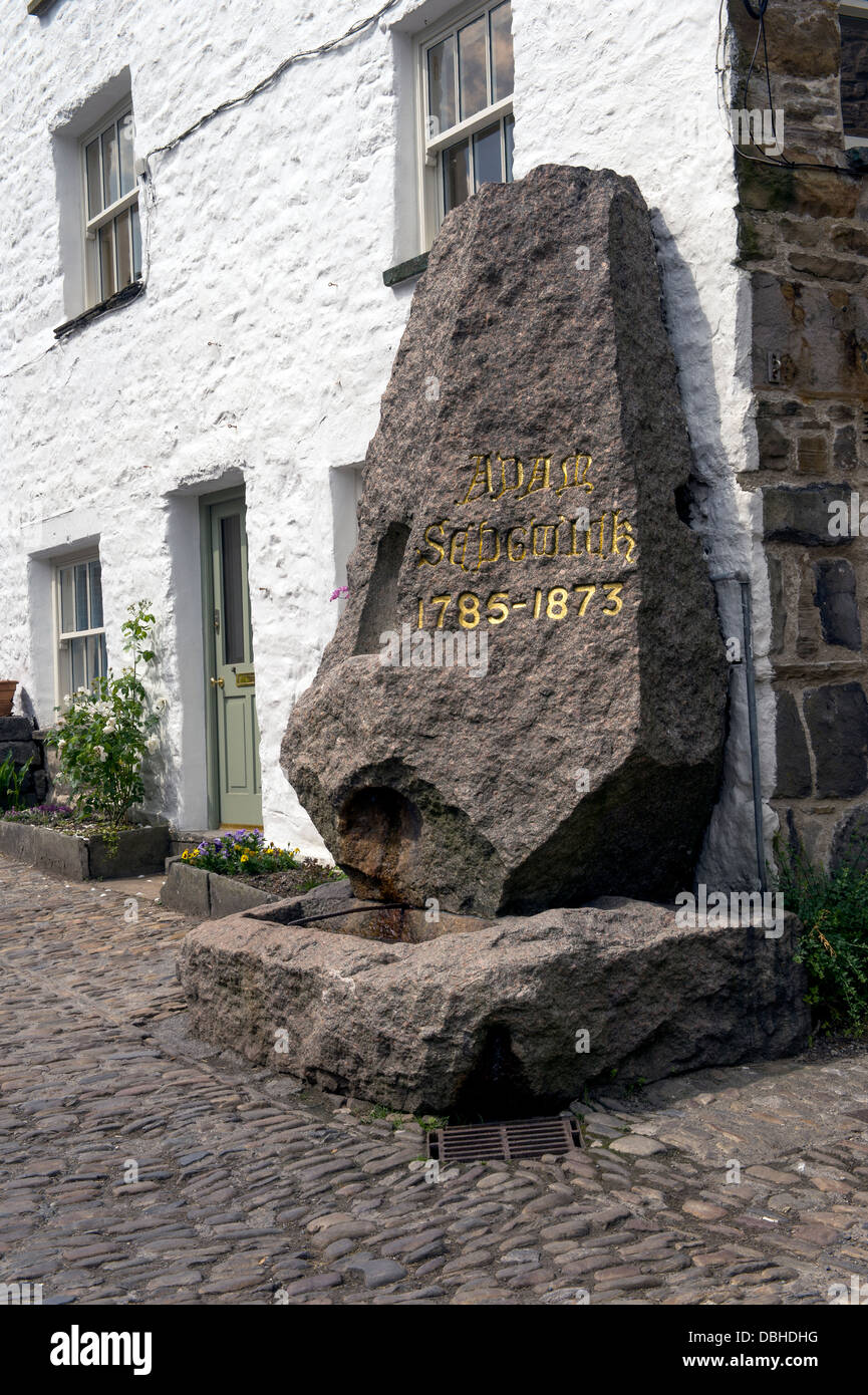 Pierre commémorative dans le village de Dent à Adam Sedgewick, 1785-1873. Banque D'Images