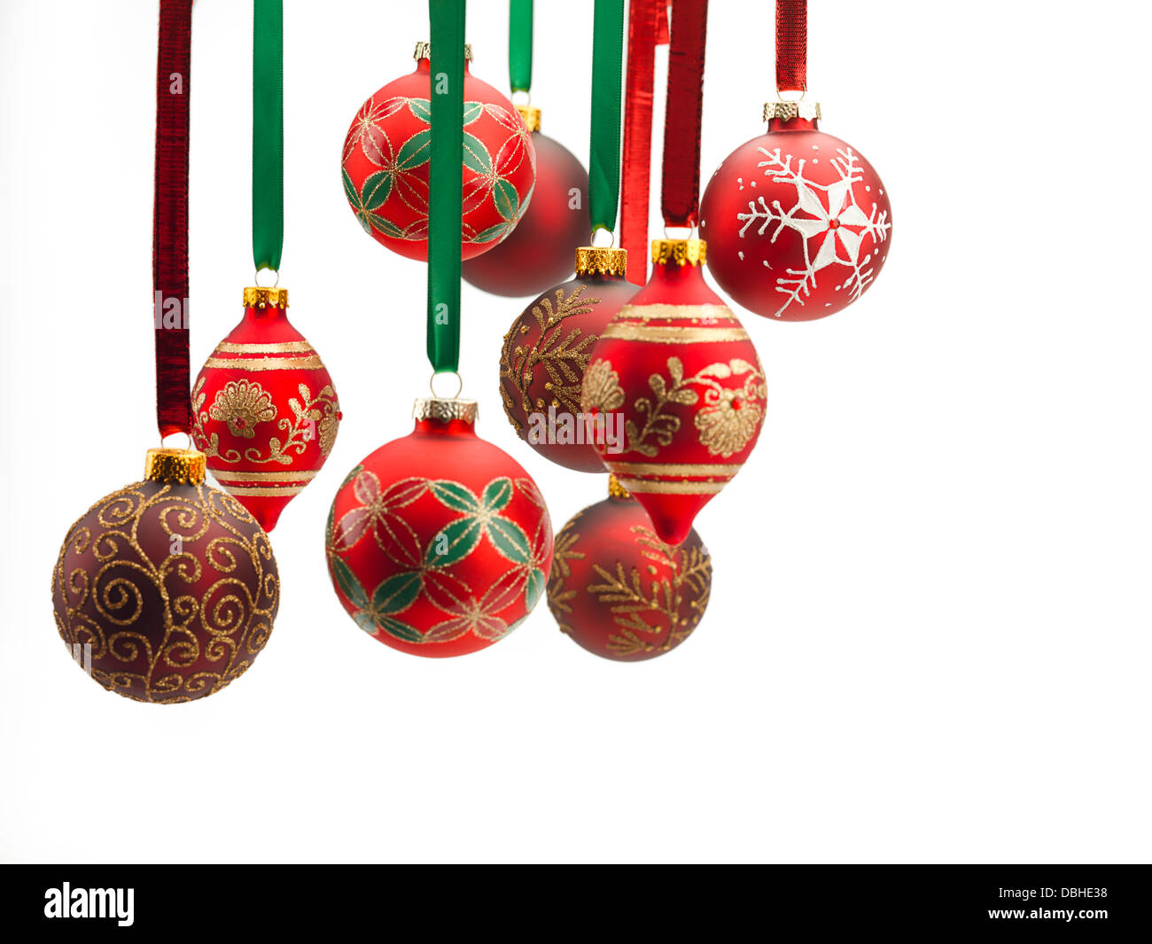 Christmas baubles Banque D'Images