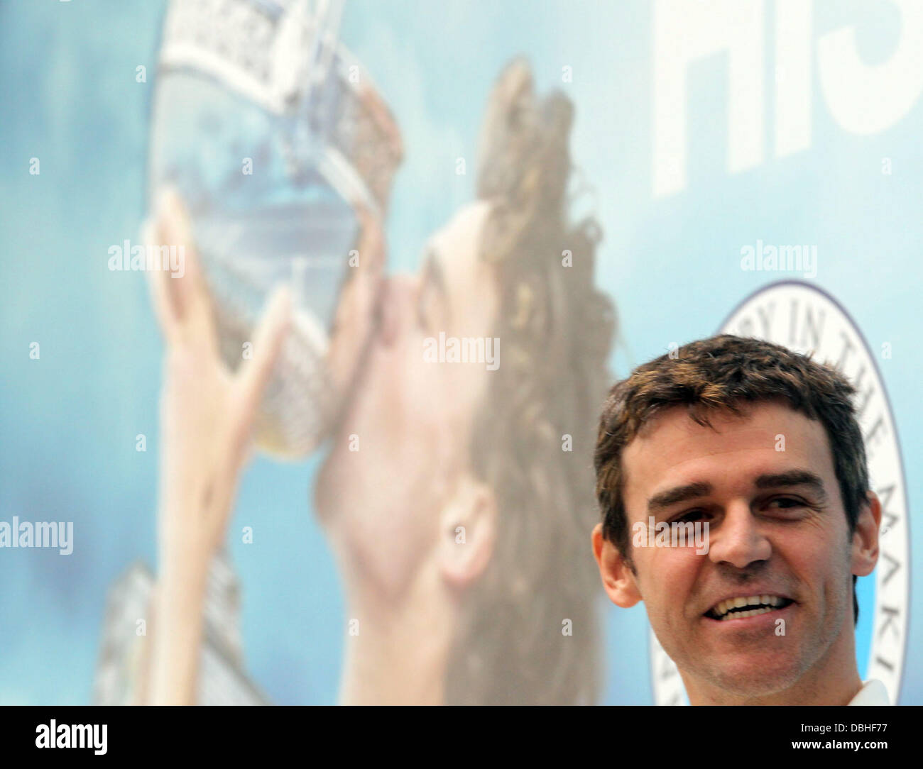 Sao Paulo, Brésil. 30 juillet, 2013. Ancien joueur de tennis brésilien Gustavo Kuerten au cours d'une conférence de presse au Centre Culturel de bureau de poste à Sao Paulo, Brésil, le 30 juillet 2013. Guga a été honoré par l'ATP Liste du patrimoine mondial étant donné les grands noms de l'histoire du tennis qui ont entraîné le classement de l'Association des professionnels de tennis (ATP). Photo : WERTHER SANTANA/CONTUEUDO ESTADAO/dpa/Alamy Live News Banque D'Images