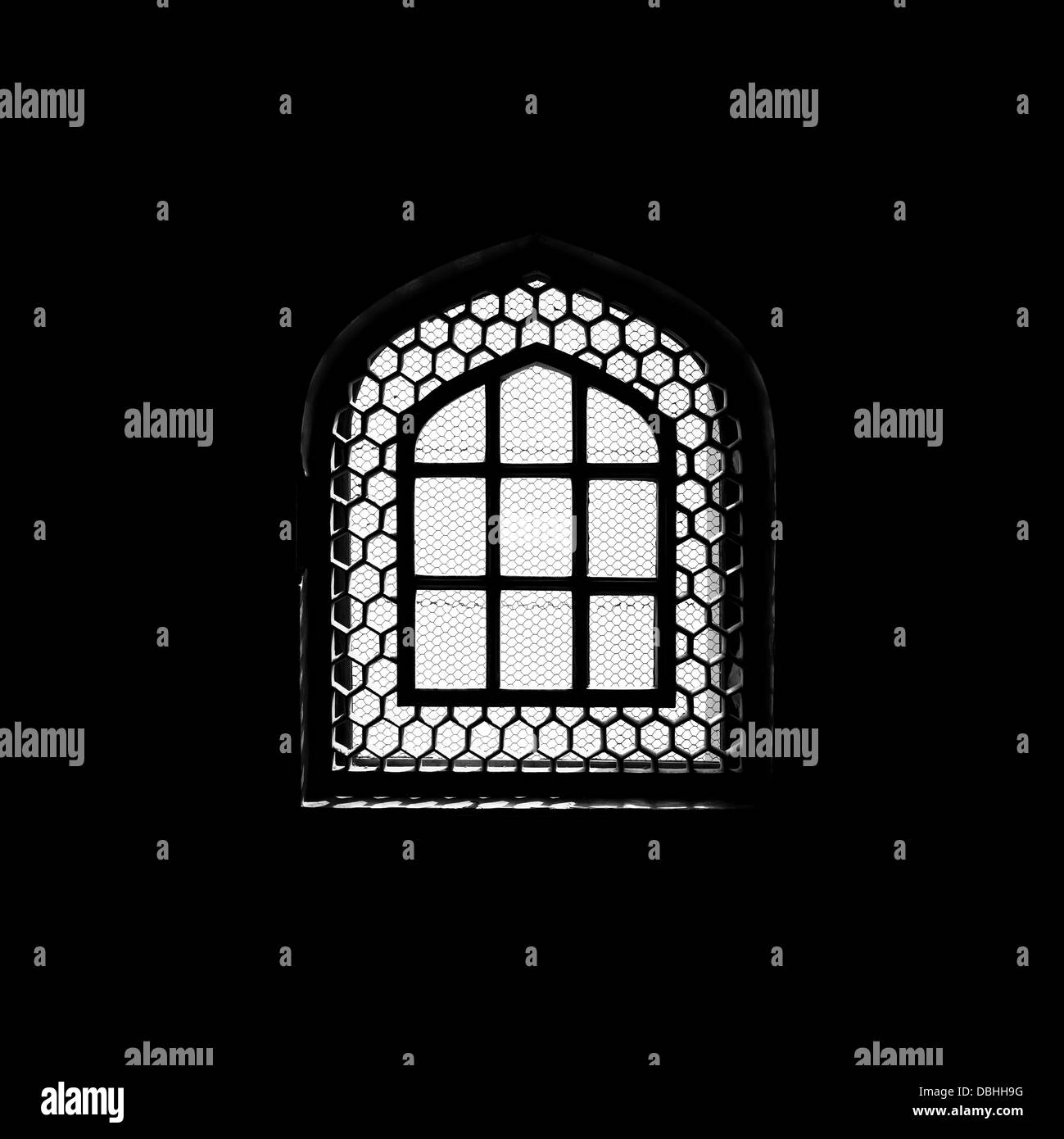 Silhouette de fenêtre dans la mosquée musulmane Banque D'Images